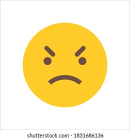 Bad Emoticon Color Icon Flat Design Vector Template Illustration