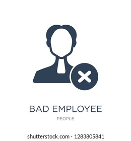 Bad Employee Icon Vector On White Background, Bad Employee Trendy Filled Icons From People Collection, Bad Employee Vector Illustration