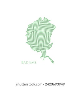 Bad Ems Map - World Map International vector template. German region silhouette vector illustration