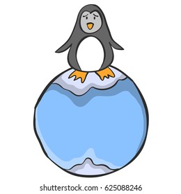 Bad environment collection with penguin and world illustration