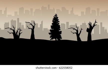 Bad environment landscape background silhouette