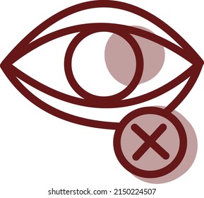 Bad eyesight, illustration, vector on a white background.