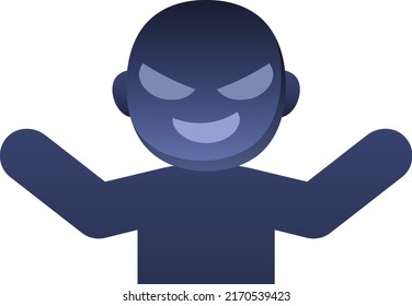 Bad face guy with arms outstretched.