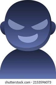 Bad face guy isolated vector illustration.