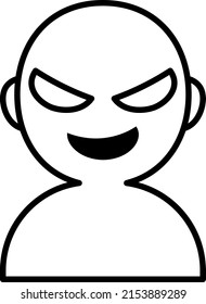 Bad face guy isolated vector illustration.