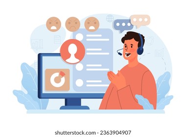 Bad feedback. Dissatisfaction of product or service, negative review from a client. Customer experience ranking. Consumer complaint. Flat vector illustration