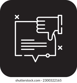 Bad Feedback Feedback icon with black filled line style. customer, survey, review, rating, opinion, service, experience. Vector illustration