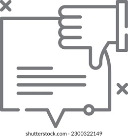 Bad Feedback Feedback icon with black outline style. customer, survey, review, rating, opinion, service, experience. Vector illustration