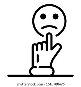 Bad feedback icon. Outline bad feedback vector icon for web design isolated on white background