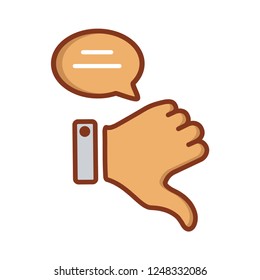 bad feedback icon in trendy flat style 