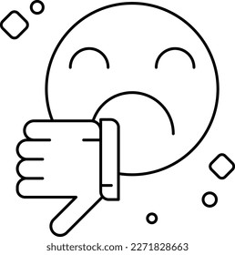 Bad feedback Feedback Icons with black outline style. Thin line icon related to feedback, rating, testimonials, quick response, satisfaction and more. Simple web icon. Vector illustration