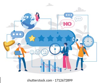 Bad Feedback. rating and choice review . Vector illustration for web banner, infographics, mobile. 
