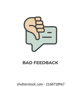 bad feedback vector icon. Colorful flat design vector illustration. Vector graphics