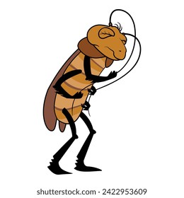 Bad feeling cockroach icon cartoon vector. Insect bug. Vermin brown creepy