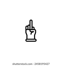 bad finger outline icon and illustration