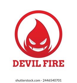 bad fire mascot esport logo design. Devil Fire and Devil Flame Logo.