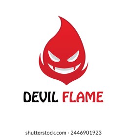 bad fire mascot esport logo design. Devil Fire and Devil Flame Logo.