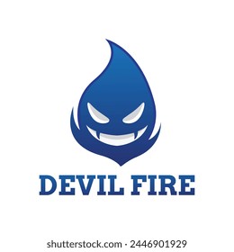 bad fire mascot esport logo design. Devil Fire and Devil Flame Logo.