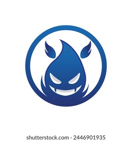 bad fire mascot esport logo design. Devil Fire and Devil Flame Logo.