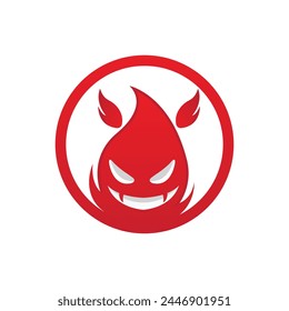 bad fire mascot esport logo design. Devil Fire and Devil Flame Logo.
