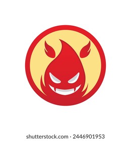 bad fire mascot esport logo design. Devil Fire and Devil Flame Logo.