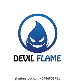 bad fire mascot esport logo design. Devil Fire and Devil Flame Logo.