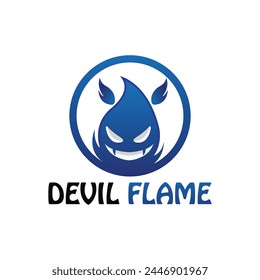 bad fire mascot esport logo design. Devil Fire and Devil Flame Logo.
