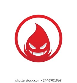 bad fire mascot esport logo design. Devil Fire and Devil Flame Logo.