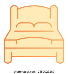 Bad flat icon. Double bed orange icons in trendy flat style. Double room gradient style design, designed for web and app. Eps 10