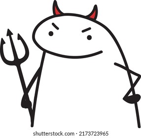 bad flork meme devil funny illustration vector