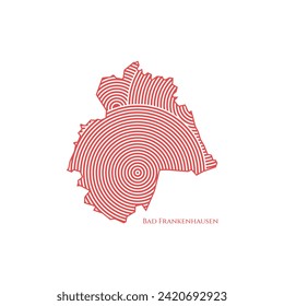 Bad Frankenhausen Map - World Map International vector template. German region silhouette vector illustration