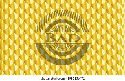 Bad golden emblem. Scales pattern. Vector Illustration. Detailed. 