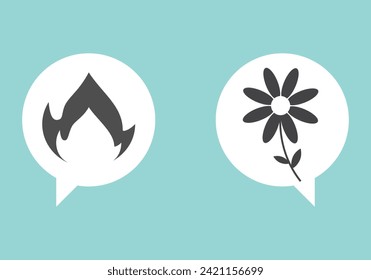 Bad and Good communication speech bubble sign. Problem resolve control. Don’t understand. Communicate not clear. Confuse mind. Business, Psychology concept.