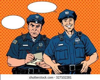 Bad Good COP Police Pop Art Retro Style