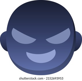 Bad Guy Face Isolated Vector Illustration.