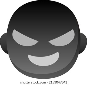 Bad Guy Face Isolated Vector Illustration.