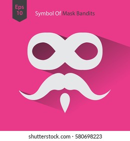 Bad Guy Mask Flat Icon. Symbol Of Mask Bandits. Simple Vector Illustration