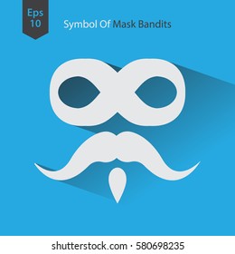 Bad Guy Mask Flat Icon. Symbol Of Mask Bandits. Simple Vector Illustration