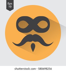 Bad Guy Mask Flat Icon. Symbol Of Mask Bandits. Simple Vector Illustration