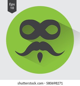 Bad Guy Mask Flat Icon. Symbol Of Mask Bandits. Simple Vector Illustration