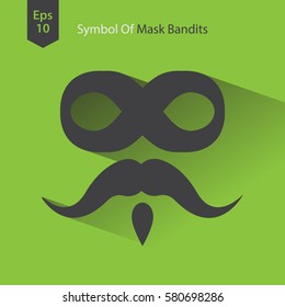 Bad Guy Mask Flat Icon. Symbol Of Mask Bandits. Simple Vector Illustration
