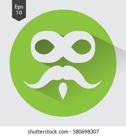 Bad Guy Mask Flat Icon. Symbol Of Mask Bandits. Simple Vector Illustration