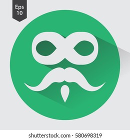 Bad Guy Mask Flat Icon. Symbol Of Mask Bandits. Simple Vector Illustration