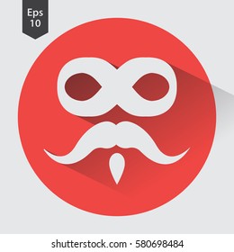 Bad Guy Mask Flat Icon. Symbol Of Mask Bandits. Simple Vector Illustration