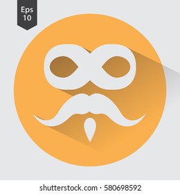 Bad Guy Mask Flat Icon. Symbol Of Mask Bandits. Simple Vector Illustration