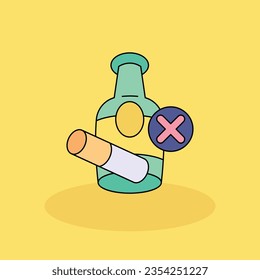 Bad Habits Free vector cartoon icon illustration.Self Motivation icons concept isolated . flat cartoon style