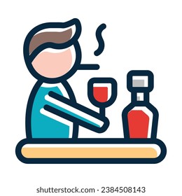 Bad Habits Vector Thick Line Filled Dark Colors Icons For Personal And Commercial Use.
