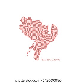 Bad Harzburg Map - World Map International vector template. German region silhouette vector illustration