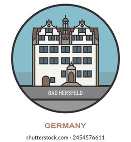 Bad Hersfeld. Ciudades y pueblos en Alemania. Lugar famoso plano