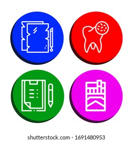 bad icon set. Collection of File, Bacteria, Scoring, Cigarette icons